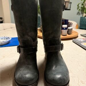 Steve Madden Gray Moto Zip Boots